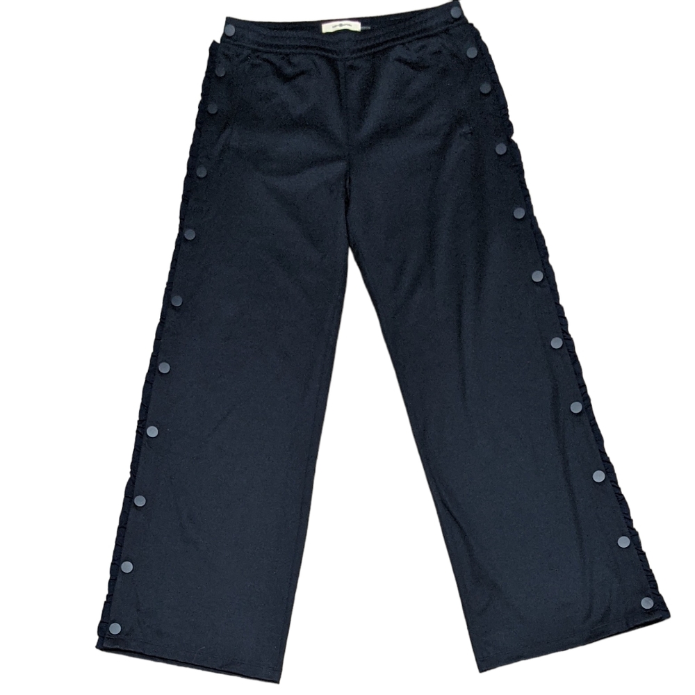 Tory Burch Sport Ruffle tear away track pants Navy athleisure comfy snap size L